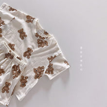 Load image into Gallery viewer, Cream Bear Short &amp; Tee Set
